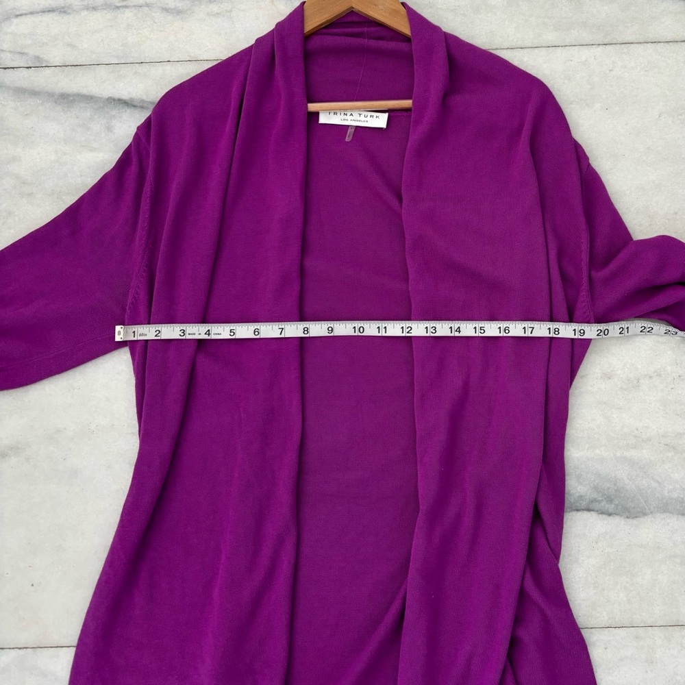 Trina Turk Purple Open Front Shawl Collar Cardigan Sweater 
Size Large - Picture 6 of 8